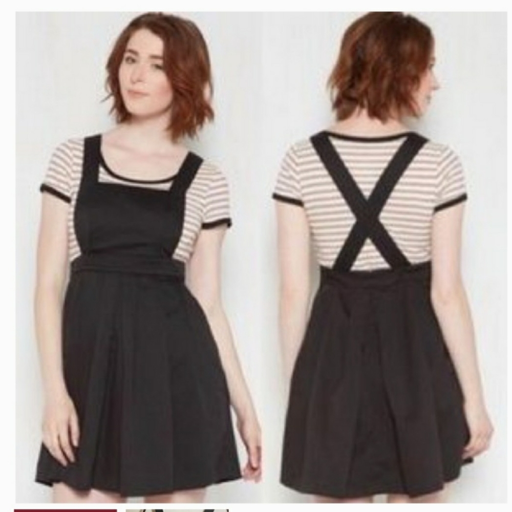 Sunny Girl Bibbed Pleated Skirt